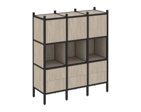 Прямой стеллаж L-08 1278x446x1458 Лофт / Loft images