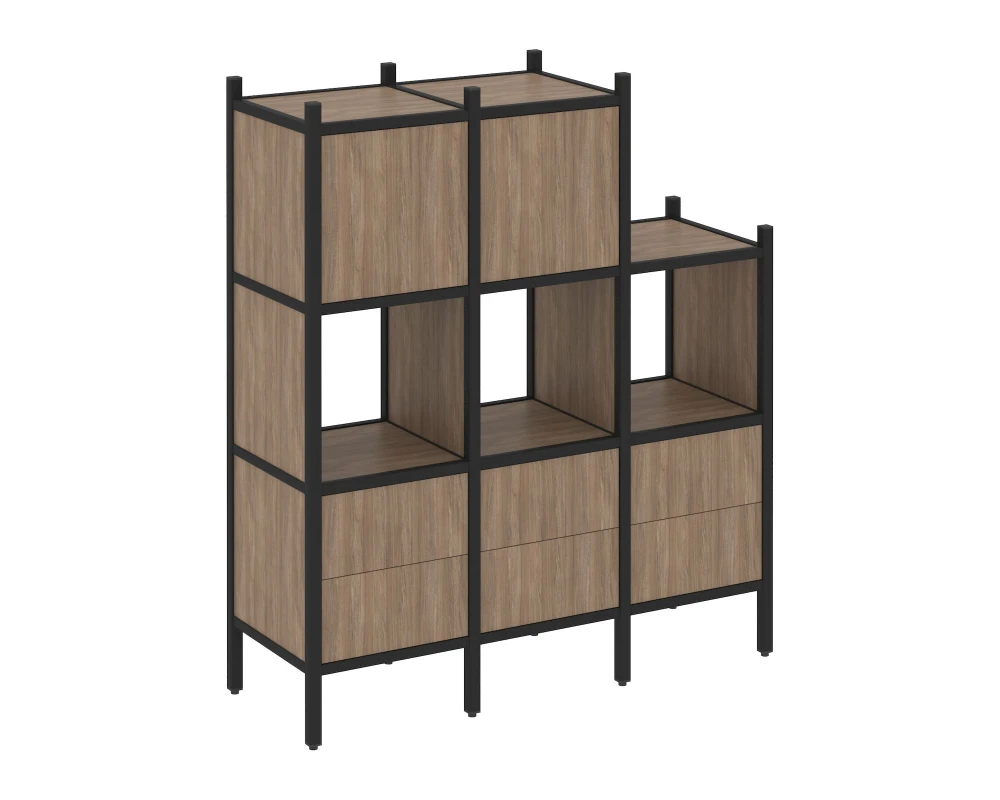 Прямой стеллаж L-15 1278x446x1458 Лофт / Loft