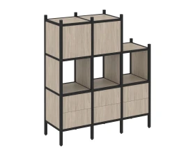 Прямой стеллаж L-15 1278x446x1458 Лофт / Loft images