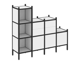 Прямой стеллаж L-17 1278x446x1458 Лофт / Loft images