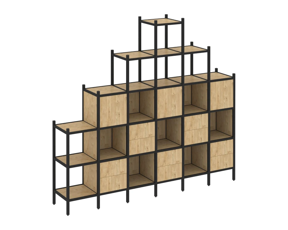 Прямой стеллаж L-24 2526x446x2280 Лофт / Loft