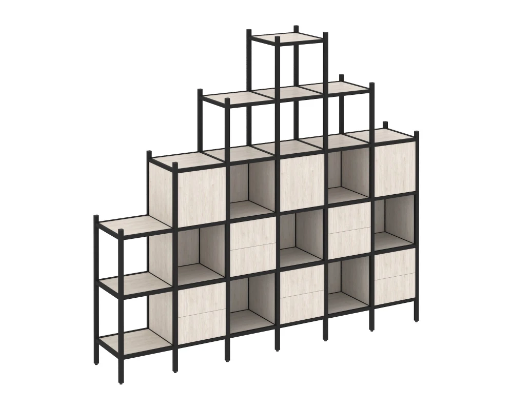 Прямой стеллаж L-24 2526x446x2280 Лофт / Loft