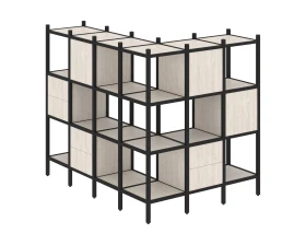 Угловой внешний стеллаж наборный L-52 1694x1278x1458 Лофт / Loft images