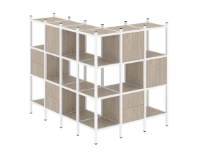 Угловой внешний стеллаж наборный L-52 1694x1278x1458 Лофт / Loft images