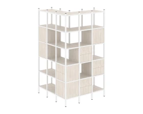 Угловой внешний стеллаж наборный L-53 1278x1278x2280 Лофт / Loft images