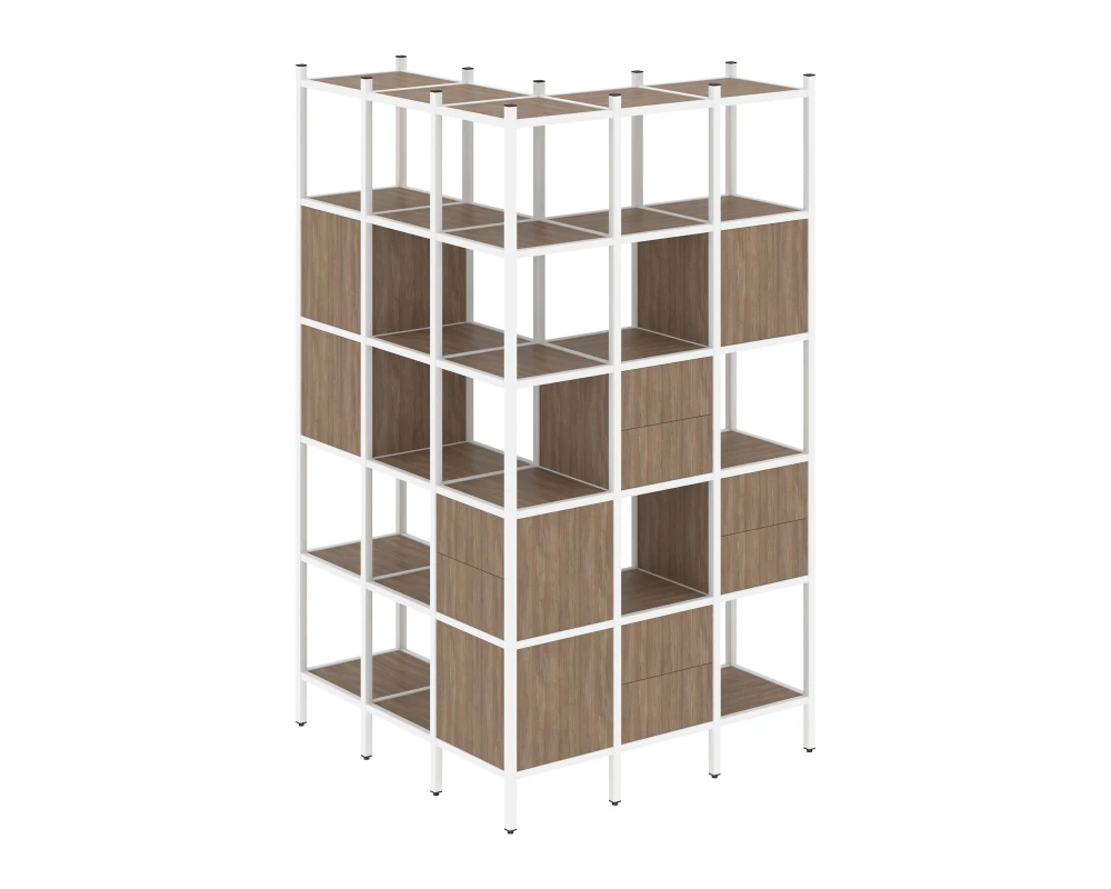 Угловой внешний стеллаж наборный L-53 1278x1278x2280 Лофт / Loft