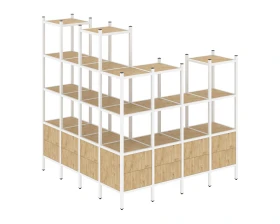 Угловой внешний стеллаж наборный L-55 1694x1694x1869 Лофт / Loft images