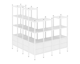 Угловой внешний стеллаж наборный L-55 1694x1694x1869 Лофт / Loft images