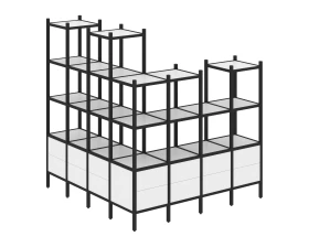 Угловой внешний стеллаж наборный L-55 1694x1694x1869 Лофт / Loft images