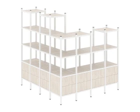 Угловой внешний стеллаж наборный L-55 1694x1694x1869 Лофт / Loft images