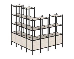 Угловой внешний стеллаж наборный L-55 1694x1694x1869 Лофт / Loft images