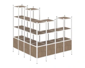 Угловой внешний стеллаж наборный L-55 1694x1694x1869 Лофт / Loft images