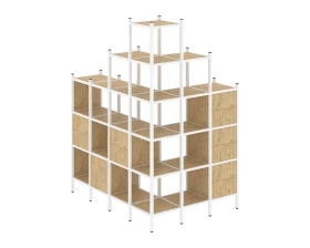 Угловой внешний стеллаж наборный L-56 1694x1278x2280 Лофт / Loft images