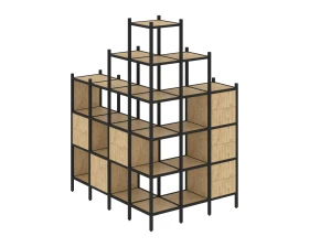 Угловой внешний стеллаж наборный L-56 1694x1278x2280 Лофт / Loft images