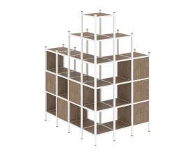 Угловой внешний стеллаж наборный L-56 1694x1278x2280 Лофт / Loft images