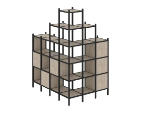 Угловой внешний стеллаж наборный L-56 1694x1278x2280 Лофт / Loft images