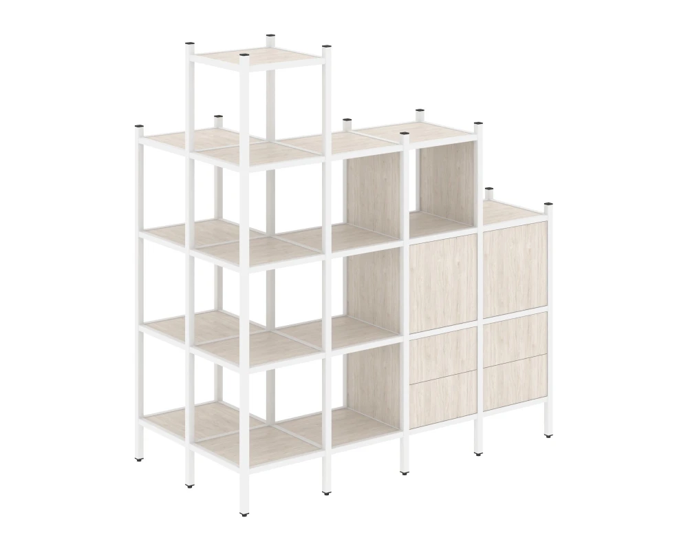 Угловой внешний стеллаж наборный L-58 862x1694x1869 Лофт / Loft