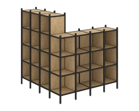 Угловой внешний стеллаж наборный L-60 1694x1694x1869 Лофт / Loft images