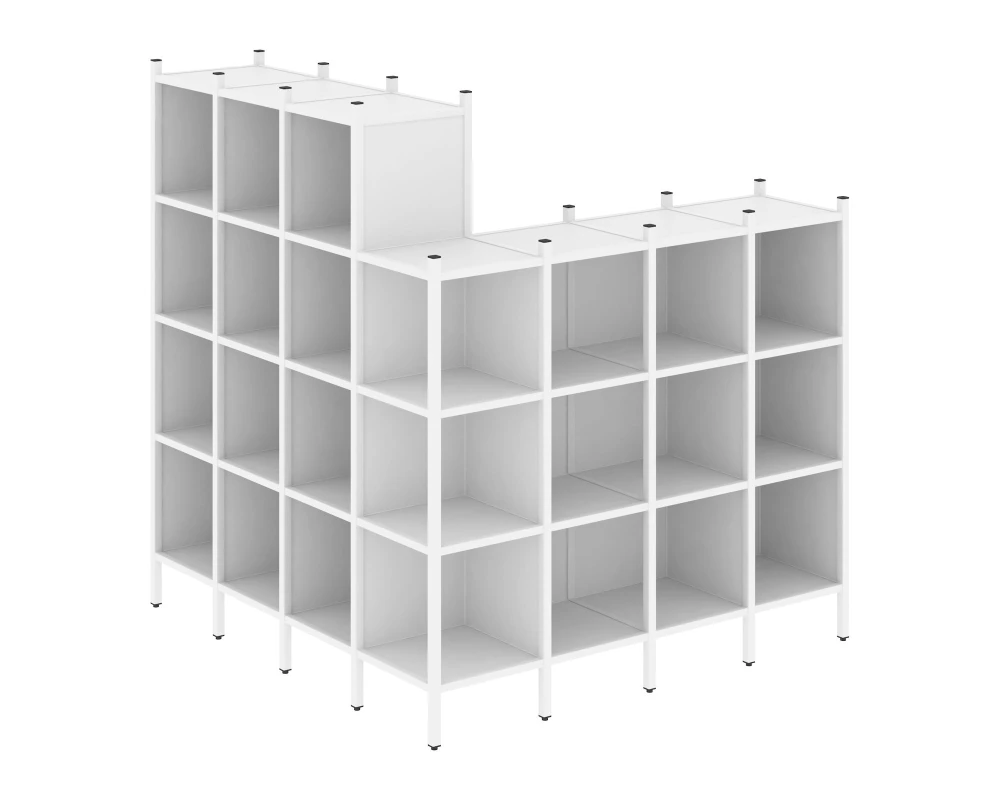 Угловой внешний стеллаж наборный L-60 1694x1694x1869 Лофт / Loft