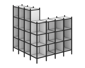 Угловой внешний стеллаж наборный L-60 1694x1694x1869 Лофт / Loft images