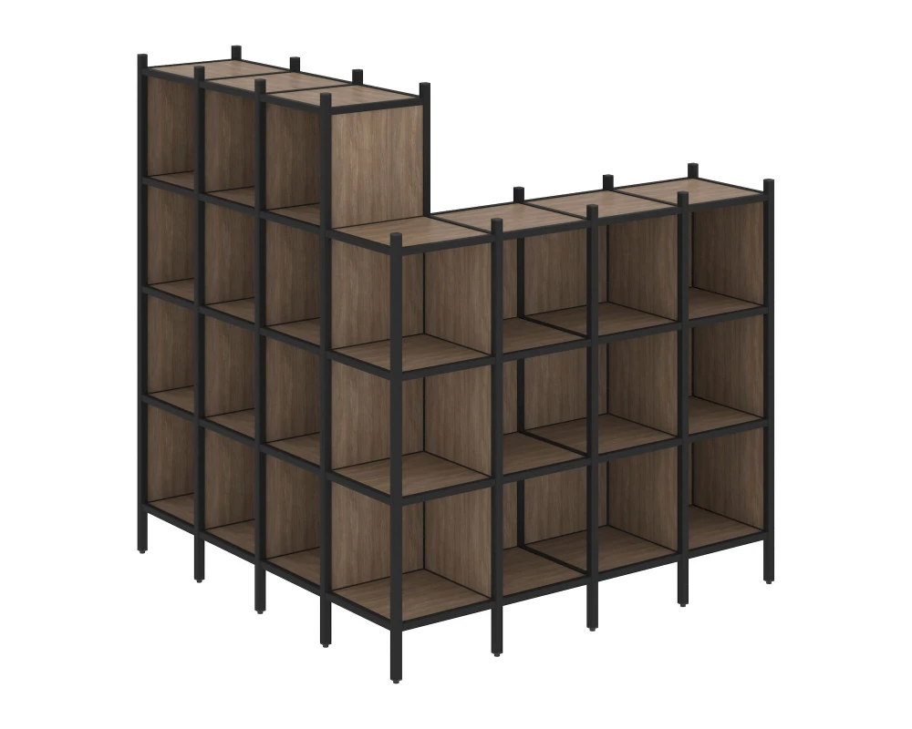 Угловой внешний стеллаж наборный L-60 1694x1694x1869 Лофт / Loft