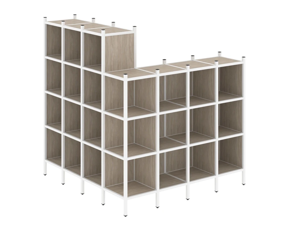 Угловой внешний стеллаж наборный L-60 1694x1694x1869 Лофт / Loft