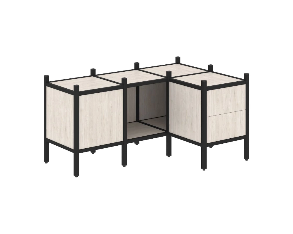 Угловой внутренний стеллаж L-26 1278x862x636 Лофт / Loft