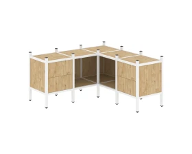 Угловой внутренний стеллаж L-27 1278x1278x636 Лофт / Loft images