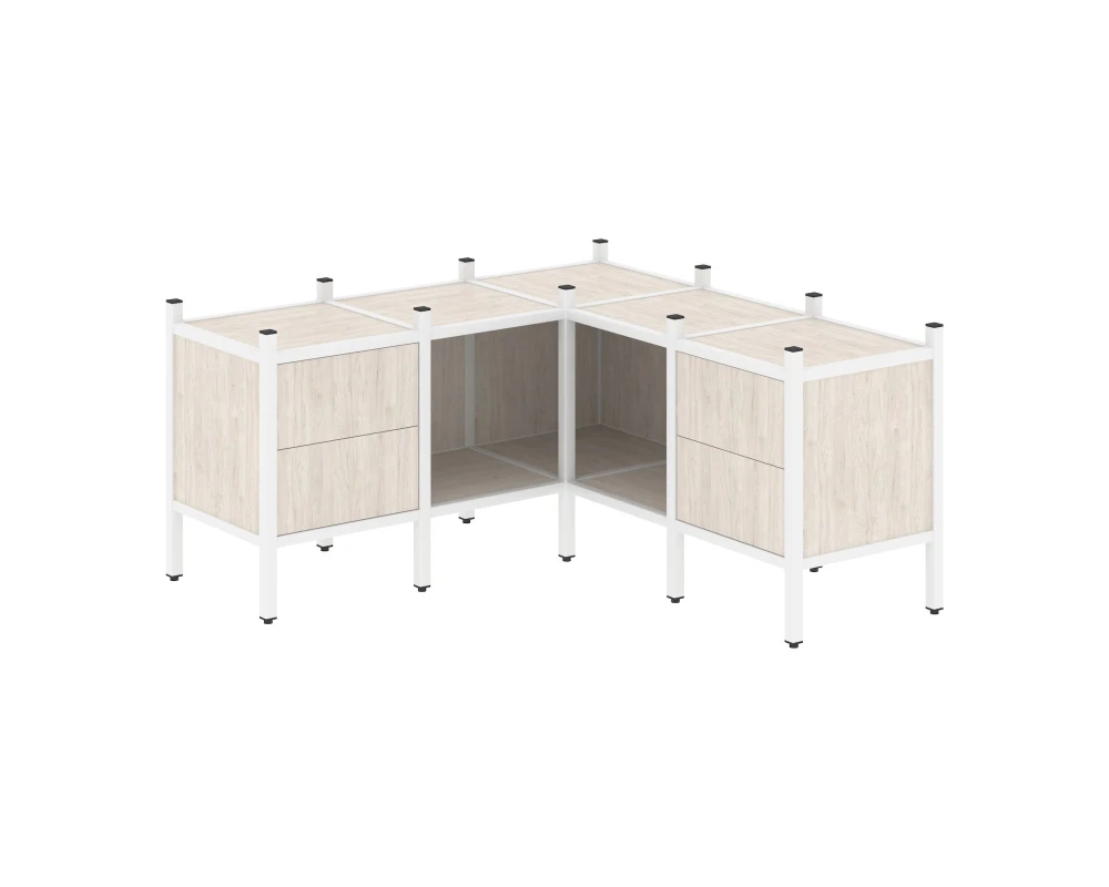 Угловой внутренний стеллаж L-27 1278x1278x636 Лофт / Loft