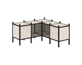 Угловой внутренний стеллаж L-27 1278x1278x636 Лофт / Loft images