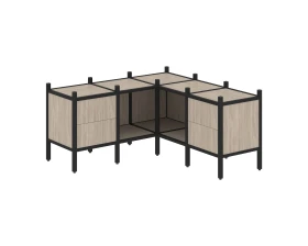 Угловой внутренний стеллаж L-27 1278x1278x636 Лофт / Loft images