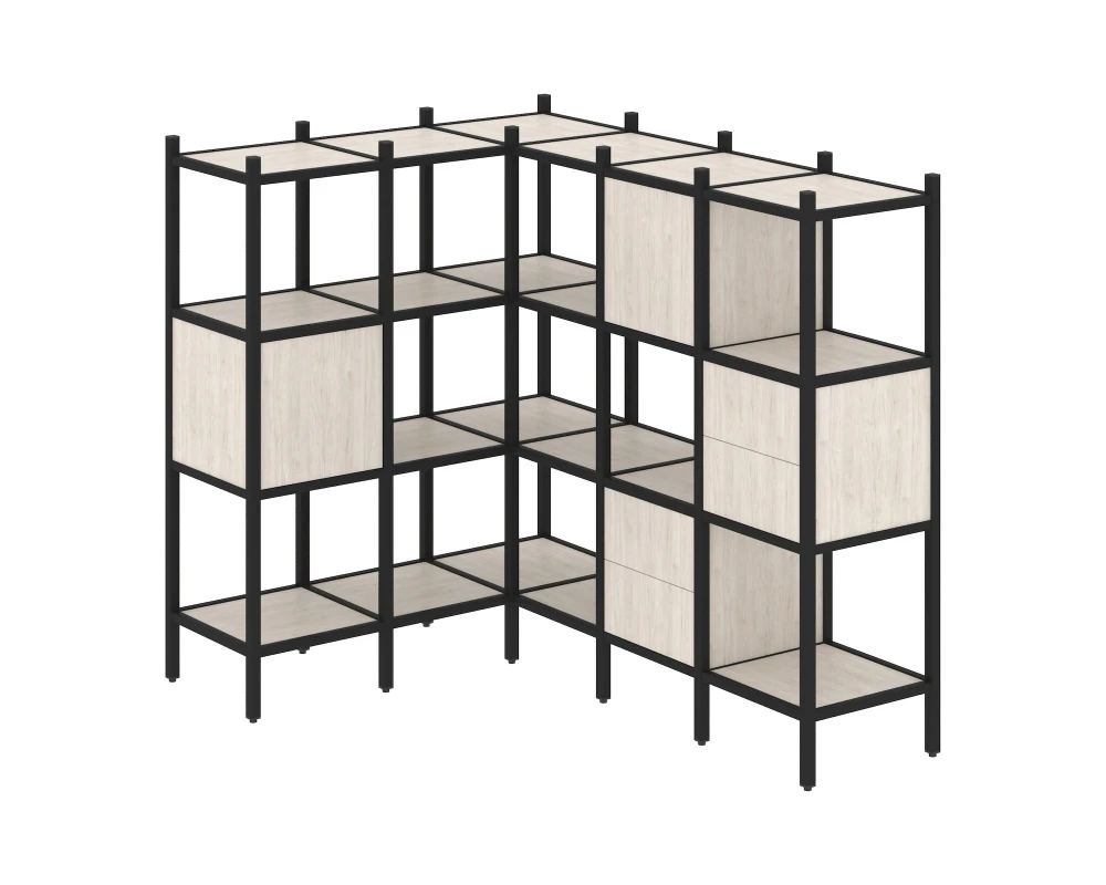Угловой внутренний стеллаж L-30 1278x1278x1458 Лофт / Loft