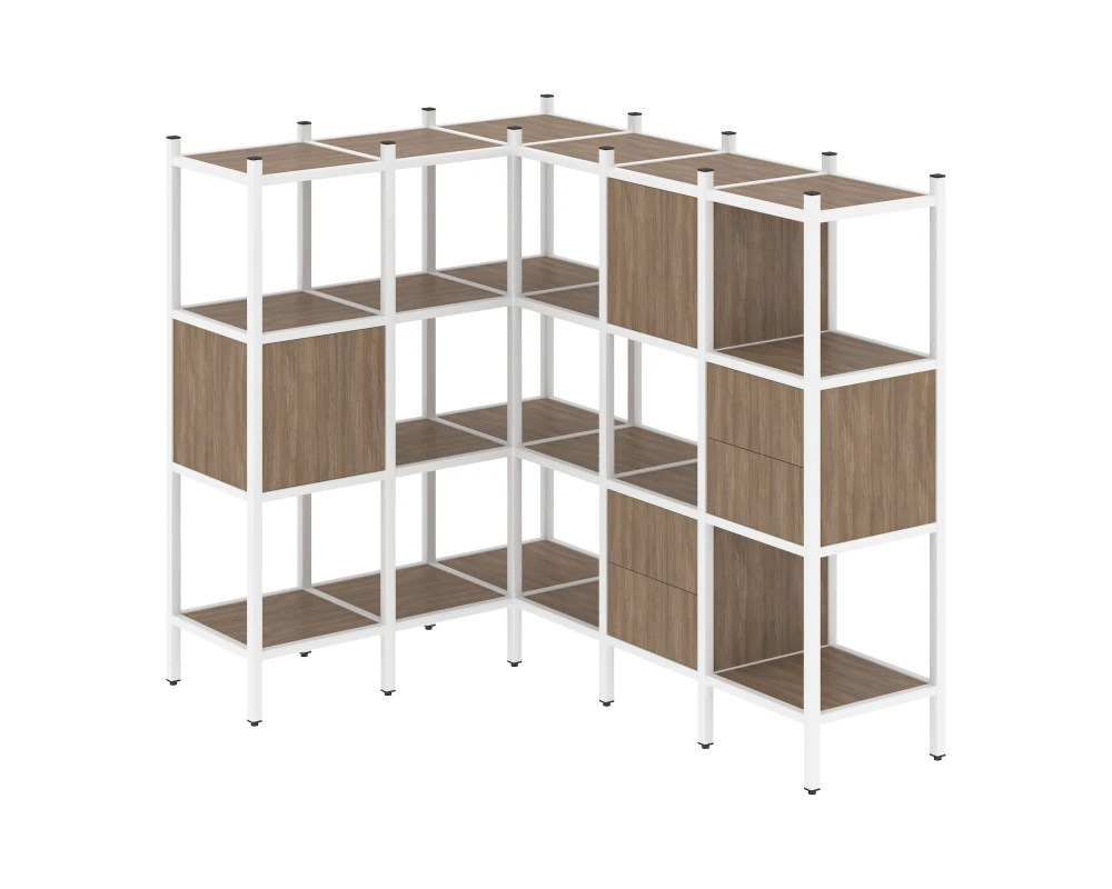 Угловой внутренний стеллаж L-30 1278x1278x1458 Лофт / Loft