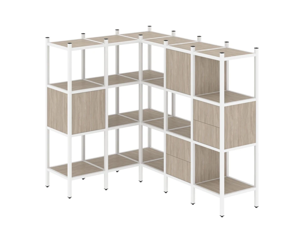 Угловой внутренний стеллаж L-30 1278x1278x1458 Лофт / Loft