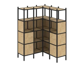 Угловой внутренний стеллаж L-33 1278x1278x1869 Лофт / Loft images