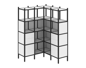 Угловой внутренний стеллаж L-33 1278x1278x1869 Лофт / Loft images