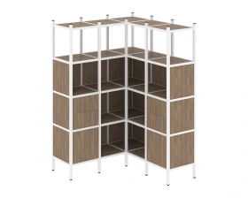 Угловой внутренний стеллаж L-33 1278x1278x1869 Лофт / Loft images