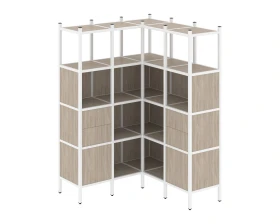 Угловой внутренний стеллаж L-33 1278x1278x1869 Лофт / Loft images