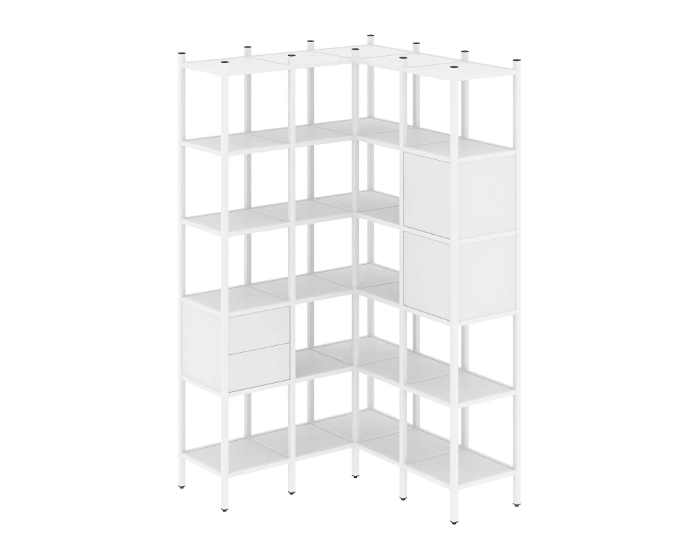 Угловой внутренний стеллаж L-34 1278x1278x2280 Лофт / Loft