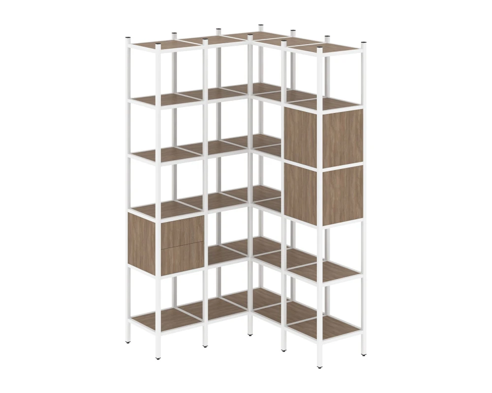 Угловой внутренний стеллаж L-34 1278x1278x2280 Лофт / Loft