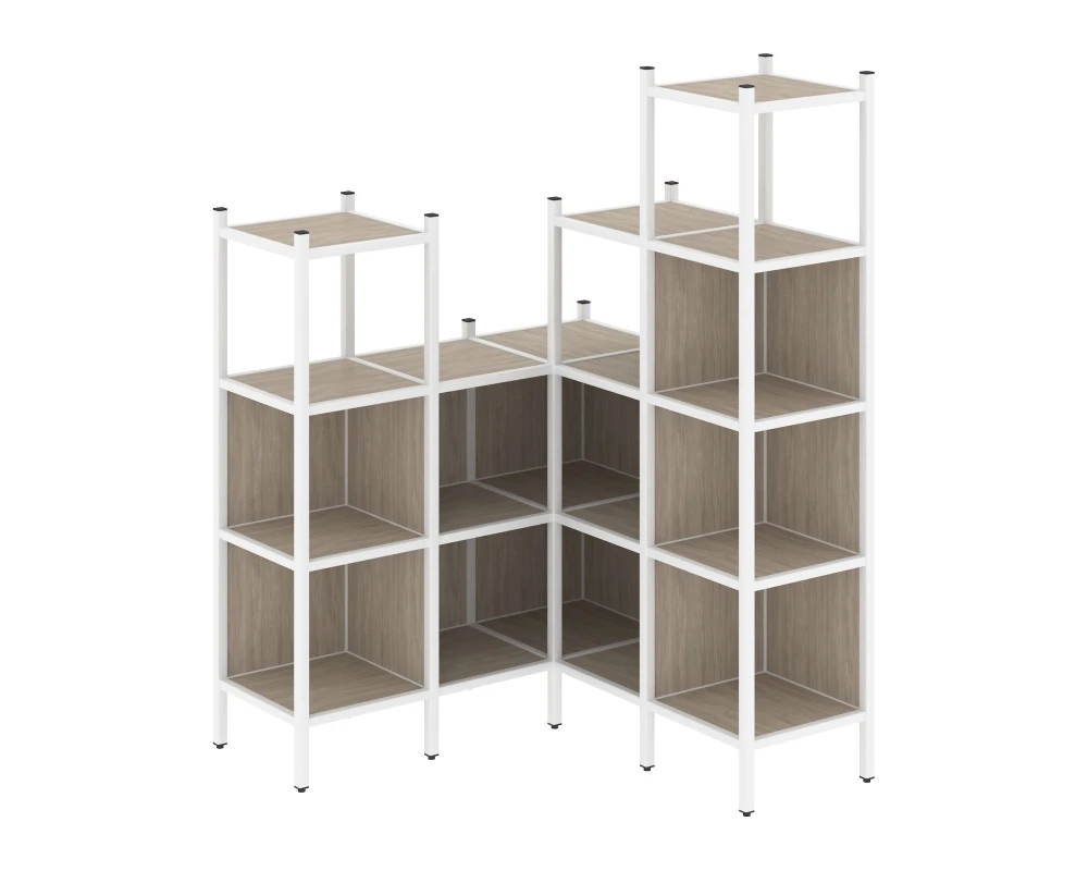 Угловой внутренний стеллаж L-39 1278x1278x1869 Лофт / Loft