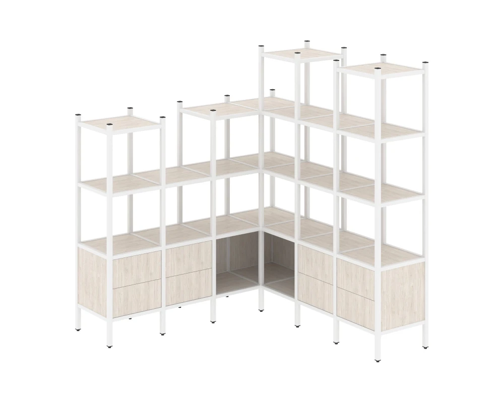 Угловой внутренний стеллаж L-41 1694x1694x1869 Лофт / Loft