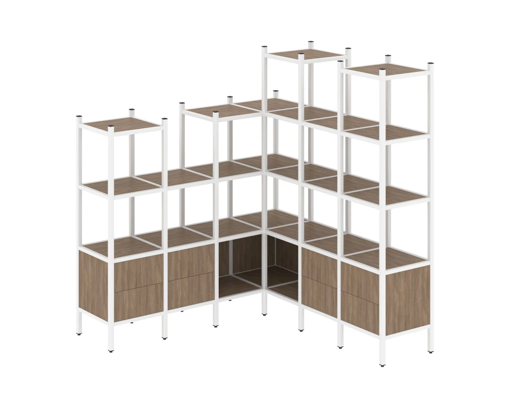 Угловой внутренний стеллаж L-41 1694x1694x1869 Лофт / Loft