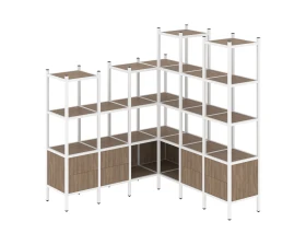 Угловой внутренний стеллаж L-41 1694x1694x1869 Лофт / Loft images