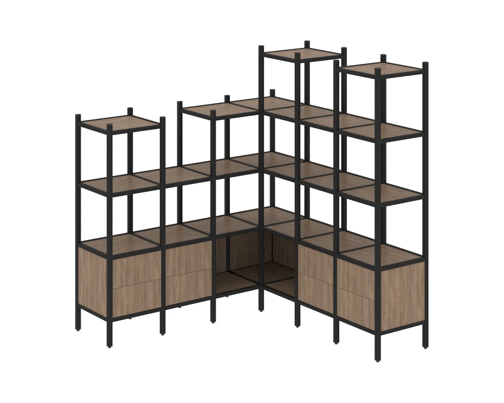 Угловой внутренний стеллаж L-41 1694x1694x1869 Лофт / Loft