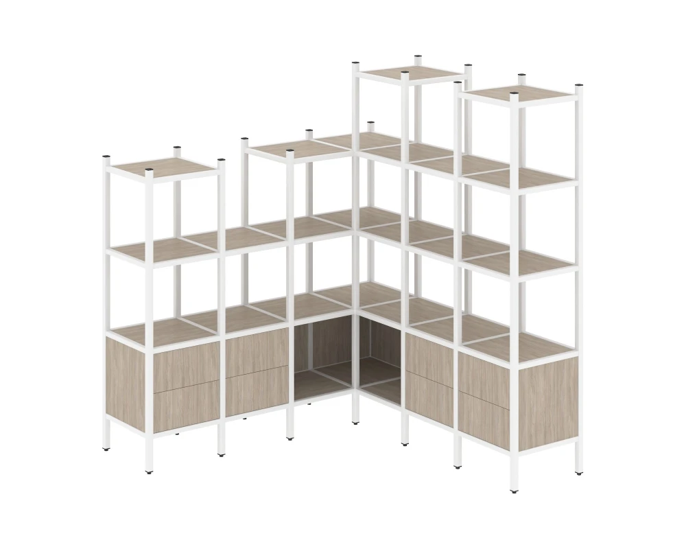 Угловой внутренний стеллаж L-41 1694x1694x1869 Лофт / Loft