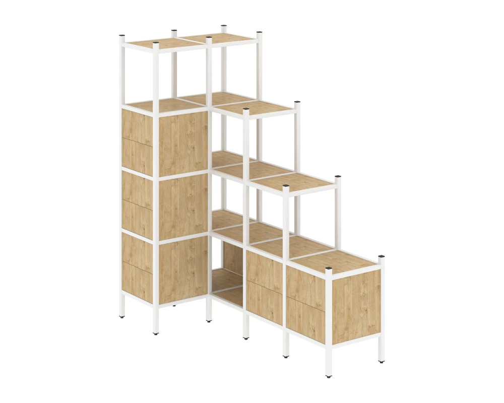 Угловой внутренний стеллаж L-42 862x1694x1869 Лофт / Loft