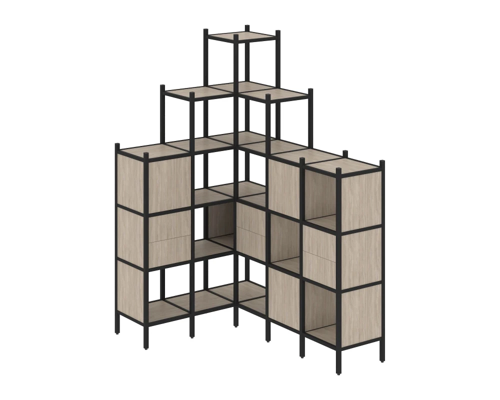 Угловой внутренний стеллаж L-43 1278x1694x2280 Лофт / Loft