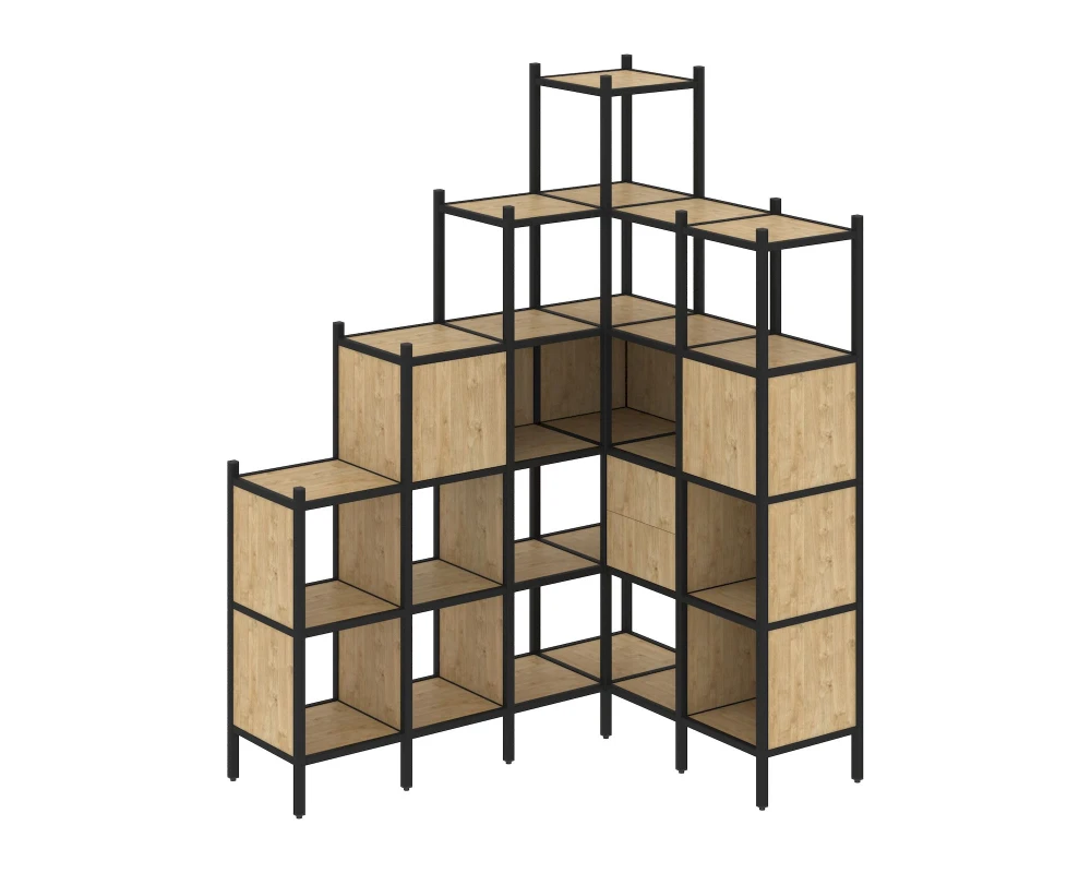 Угловой внутренний стеллаж L-44 1694x1278x2280 Лофт / Loft