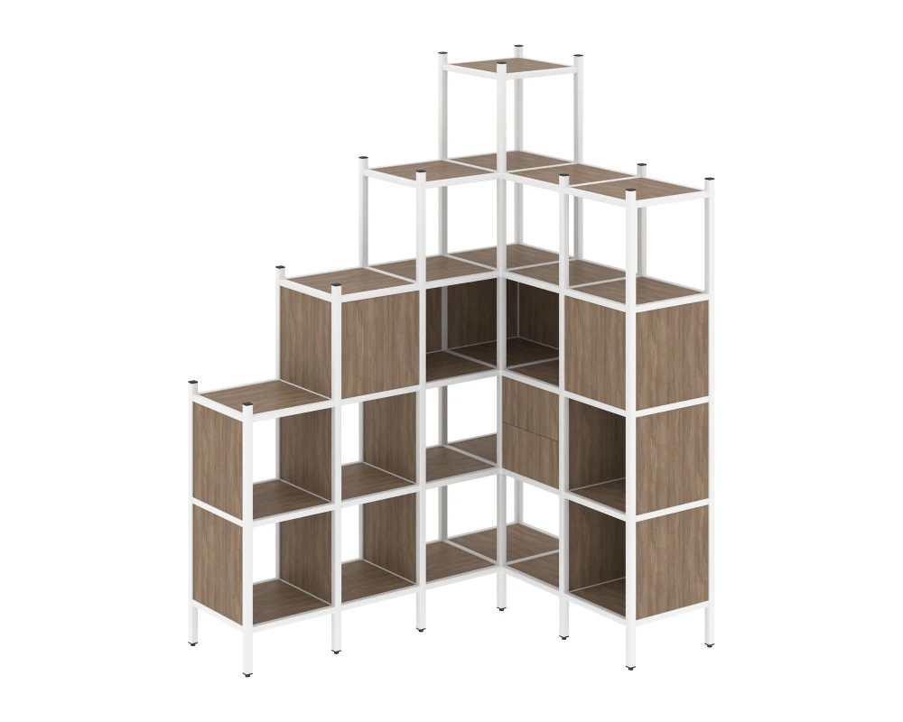 Угловой внутренний стеллаж L-44 1694x1278x2280 Лофт / Loft